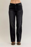 Judy Blue Mid Rise Western Seam Detail Straight Leg Jeans